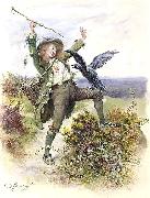 unknow artist Barnaby Rudge and the Raven Grip oil painting reproduction